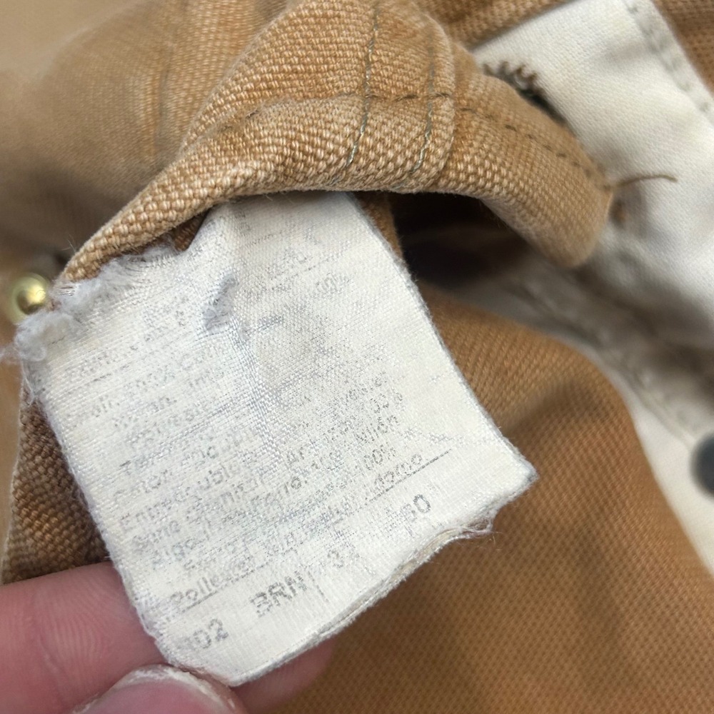 Carhartt Overalls Brown Men 28x27 Vintage 90s Quilt Lined Double Knee R02 BRN - Picture 5 of 9